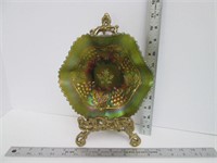 Carnival Green Northwood Grape & Cable Leaf Bowl