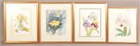 Four Watercolors of Flowers