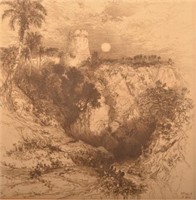 Thomas Moran Etching