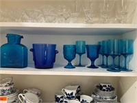 A Group of Cobalt Blue Glass Ware