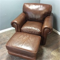 LEGACY LEATHER FURNITURE, LEATHER CHAIR & FOOT