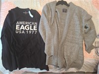 Size L Abercrombie & Fitch Sweater and LS AE Tee