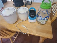 4 Pc Kitchen Lot-2 Cannisters, Pitcher, Part of