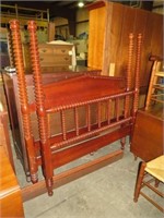 FULL SIZE SOLID CHERRY SPINDLE BED W/RAILS