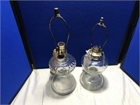 2 Number 3 Oil Lamps w/ Electric Burners