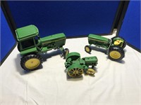 3 John Deere Toy Tractors