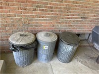 3 trash cans