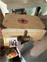 Old wood box First Aid Kit