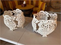 Pair of metal decorative planters