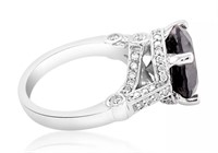 7.95cts Black Diamond 14k White Gold Ring