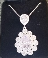 White Sapphire 8.6 ct Cartier Style Necklace