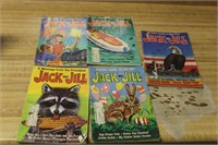 LOT OF FIVE VINTAGE "JACK AND JILL" KIDS MAGIZINES