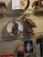 Eagle Collector Plate and Eagle Statue