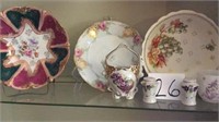 Floral print glassware, plate,