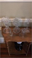 5 glass candle holders