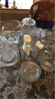 Assorted  clear glassware