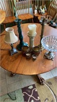 Candle holder, candles, lamp
