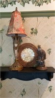 Lamp,eagle decor, wicker plate