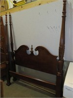 SOLID CHERRY QUEEN POSTER BED W/RAILS