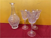 Crystal Decanter & Large Wine Glasses