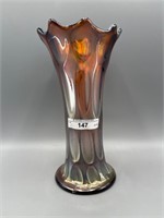 Fenton 8" purple Long Thumbprint vase