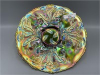 Fenton 9" incredible electric green Thistle plate.