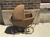 Wicker Baby Carriage