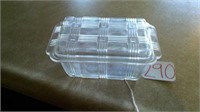 CLEAR BUTTER DISH - GLASS