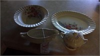 EDWIN KNOWLES ALICIA IVORY FLORAL CHINA, PLATER,