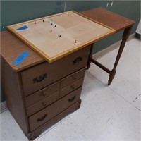 Wood 3 drawer desk and tack board