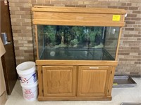 25.5x49x60 Glass Fish Tank w/ Wood Cabinet and