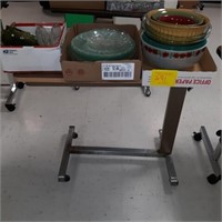 Assorted mixing/serving bowls, glass platters,