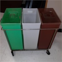 3 part plastic rolling storage container, missing
