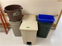 Assortment of Garbage Cans