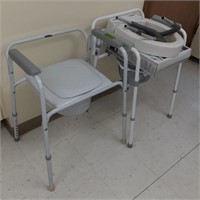 Hospital toilet stools with hinged elevated