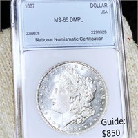 1887 Morgan Silver Dollar NNC - MS 65 DMPL