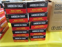 500 ROUNDS AMERICAN EAGLE 9 MM AMMO