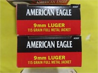 100 ROUNDS AMERICAN EAGLE 9 MM AMMO