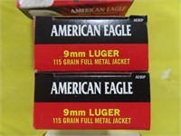 100 ROUNDS AMERICAN EAGLE 9 MM AMMO