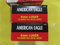 100 ROUNDS AMERICAN EAGLE 9 MM AMMO