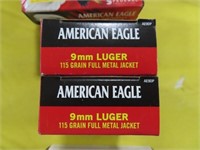 100 ROUNDS AMERICAN EAGLE 9 MM AMMO