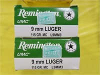 100 ROUNDS REMINGTON 9 MM LUGER AMMO