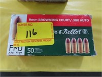 50 ROUNDS SELLIER & BELLOT .380 AUTO AMMO