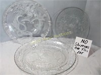 3pc Large Size Glass Serving Platters