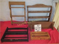 5pc Wood Wall Display Racks / Curio Shelves