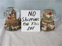 2pc Music Box Nativity Globes