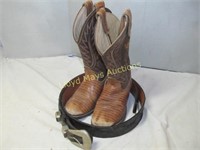 Kid's Western Boots & Justin Leather Western Belt