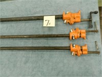 (2) 34" Pipe Clamps & (1) 28" Pipe Clamp