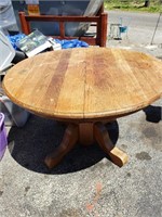 Round wooden table