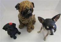 3 Dog Figurines